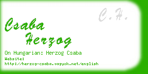 csaba herzog business card